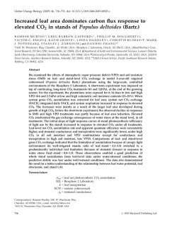 Increased leaf area dominates carbon flux response to elevated