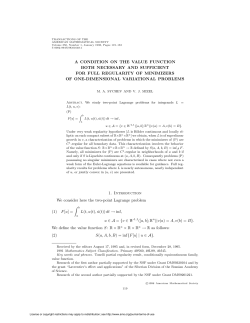 a condition on the value function both necessary and sufficient for
