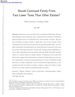 Should Continued Family Firms Face Lower Taxes Than Other
