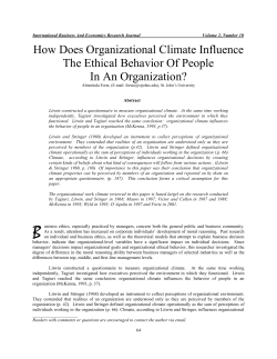 how does organizational climate influence the ethical behavior of