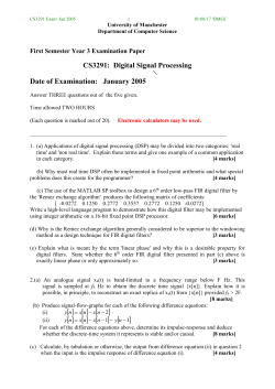 DSP Exam 2005 - School of Computer Science | The University of