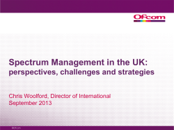 Spectrum Management in the UK: perspectives