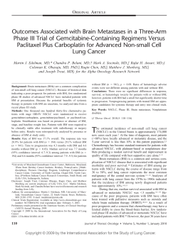 Outcomes Associated with Brain Metastases in a Three