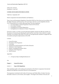 Course and Examination Regulations 2017-18 1