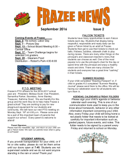 2016 September Newsletter