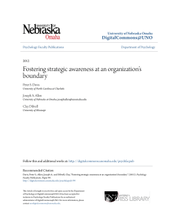 Fostering strategic awareness at an organization`s boundary