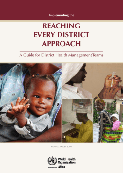 ReachIng eveRy DIstRIct appRoach