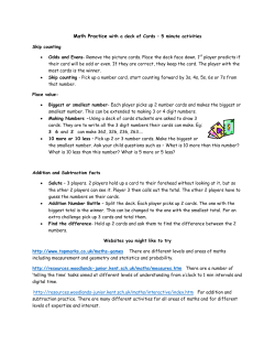 Math Practice with a deck of Cards &ndash; 5 minute activities Skip