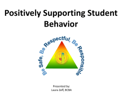 Laura Zeff: Behavior Intervention, Positively Supporting Student