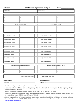 B Division CMDA Monday Night Format