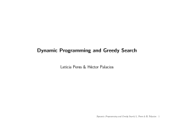 Dynamic Programming and Greedy Search