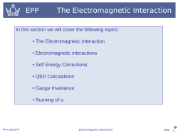 The Electromagnetic Interaction