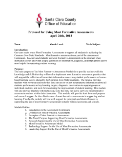 Protocol for Most Formative Assessment