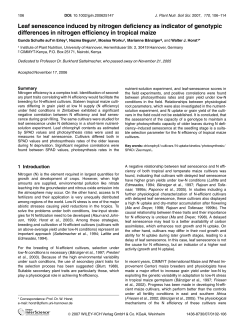 Leaf senescence induced by nitrogen deficiency as indicator of