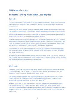 SAI Platform Australia Fonterra - Doing More With Less Impact Context