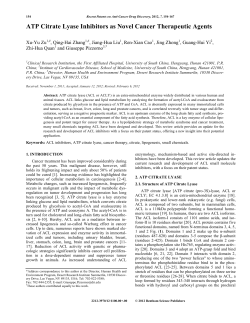 ATP Citrate Lyase Inhibitors as Novel Cancer