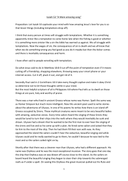 Isaiah 53 &ldquo;A More amazing song&rdquo; Proposition: Let Isaiah 53