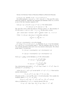 Section 13.2 Extreme Values of Functions Defined on Restricted