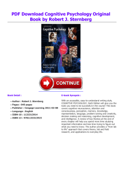PDF Cognitive Psychology Original Book