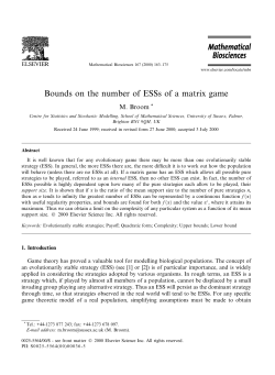 Bounds on the number of ESSs of a matrix game