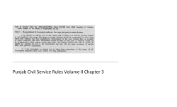 Punjab Civil Service Rules Volume II Chapter 3 Existing Rules