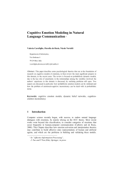 Cognitive Emotion Modeling In Natural Language
