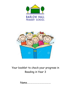 Reading Booklet Year 3 - Barlow Hall Primary School