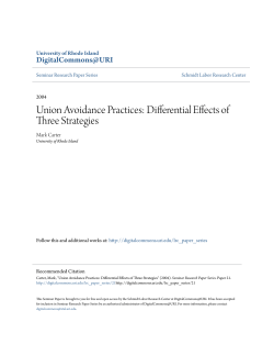 Union Avoidance Practices: Differential Effects of Three Strategies