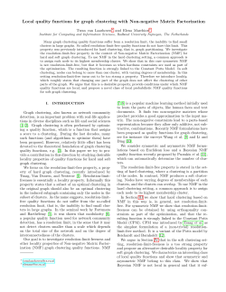 Local quality functions for graph clustering with Non