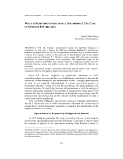 Operationism as Proposed by Bridgman and Stevens