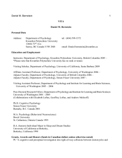 Curriculum Vitae - Bernstein Cognition Lab