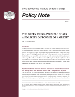 Policy Note - Levy Economics Institute of Bard College