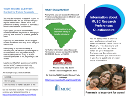 Information about MUSC Research Preferences