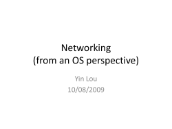 Networking (from an OS perspective)