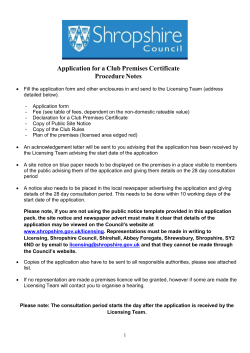 Application for a Club Premises Certificate