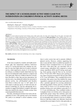 the impact of a school-based active video game play