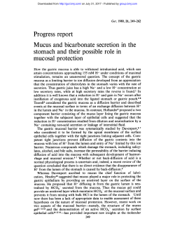 Progress report Mucus and bicarbonate secretion in the