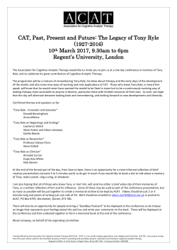 Cognitive Analytic Therapy