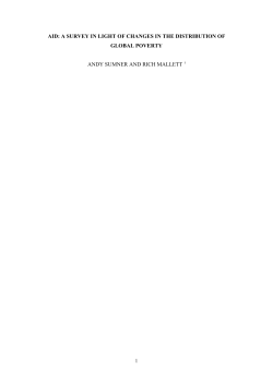 aid: a survey in light of changes in the distribution of global poverty