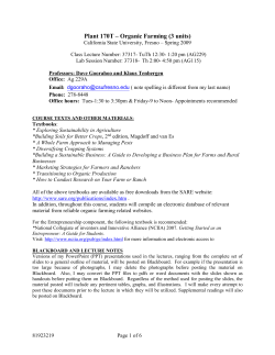 Plant 105 &ndash; Food, Society, and Environment (3 credits)