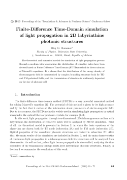 Finite-Difference Time-Domain simulation of light propagation in 2D