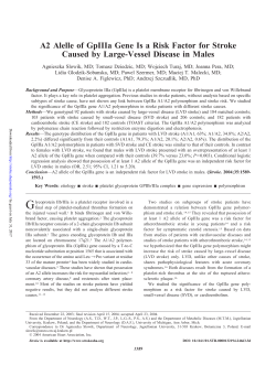 A2 Alelle of GpIIIa Gene Is a Risk Factor for Stroke