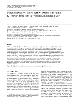 Education Does Not Slow Cognitive Decline with Aging: 12