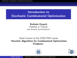 Introduction to Stochastic Combinatorial Optimization