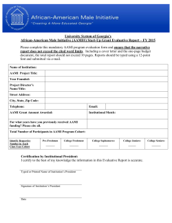 2015 AAMI Start-Up Grant Evaluative Report Template