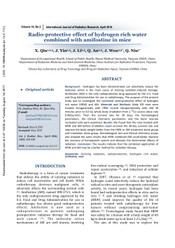 Radio-protective effect of hydrogen rich water combined with