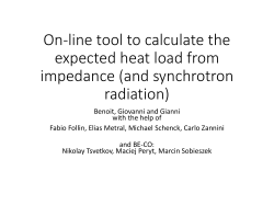 On-line tool to calculate the expected heat load from