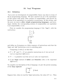 10. `loop` Programs - McMaster CAS Dept.
