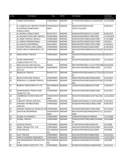 Sr. No. Firm Name City STATE RC Number Valid date (MM/DD/YY