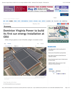 Dominion Virginia Power to build its first sun energy installation at